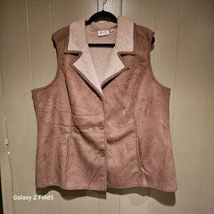 Women's Brown Suede Vest